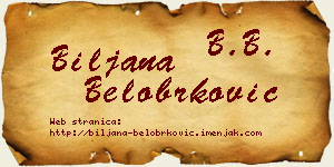 Biljana Belobrković vizit kartica